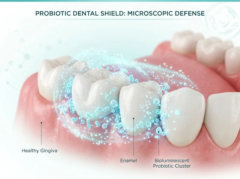 Illustration of protective bacteria in the oral flora